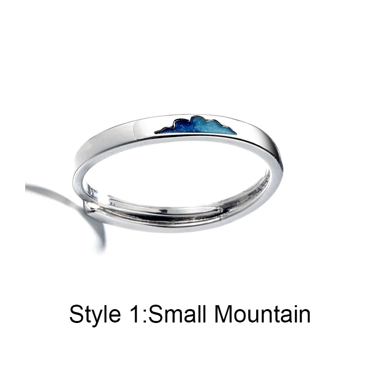 Style 2 Серебряные парные кольца, голубые ледяные горы, очаровательные Регулируемые кольца 925, айсберг, Свадебные обручальные кольца для мужчин и женщин, модные ювелирные изделия - Цвет основного камня: Style 2