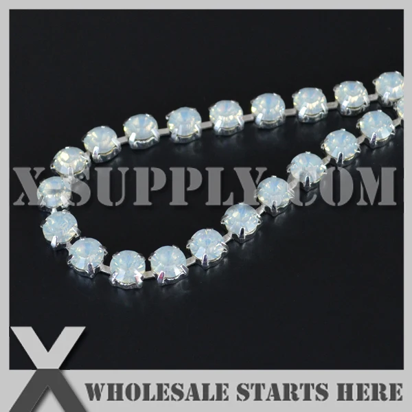 (5 ярдов/Лот) SS38 8 мм круглая смола (пластиковый материал) Серебряная цепочка