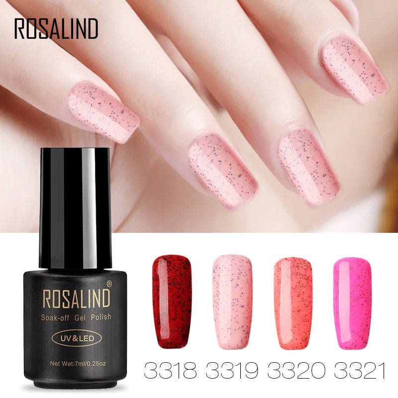 ROSALIND гель 1S яркие блестящие D01 24 УФ лак для ногтей LED отмачиваемый Полупостоянный
