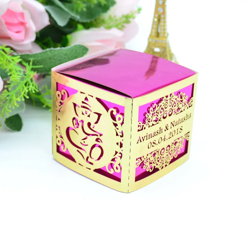 50 pieces Ganesha elephant wedding favors laser cut candy boxes | Дом и сад