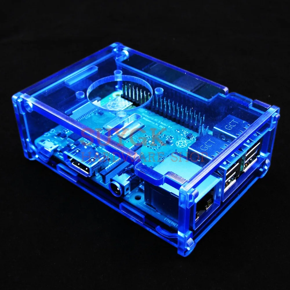 Raspberry PI 3 Model B + plus синий прозрачный акриловый чехол Корпус коробка для 2 PI3 Модель