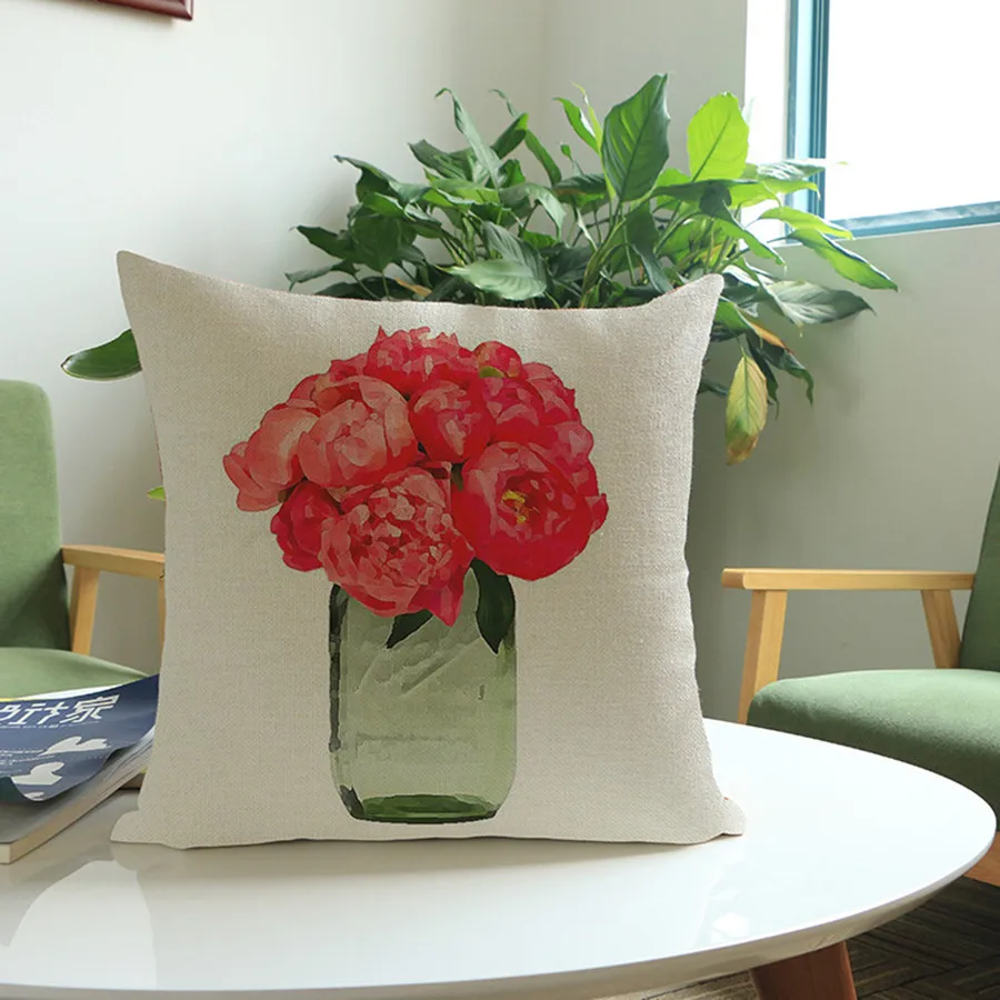 Винтажная Подушка с цветочным и птичьим принтом наволочка искусственная