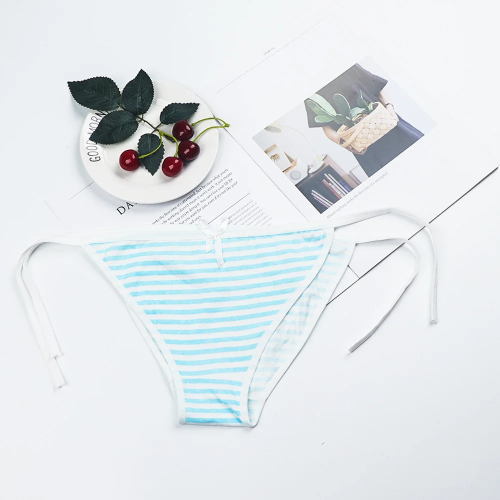 

1 pc Hot Sexy Bandage Stripe Panties Cotton Cute Sexy Underpants Pink Blue Underwear Cosplay