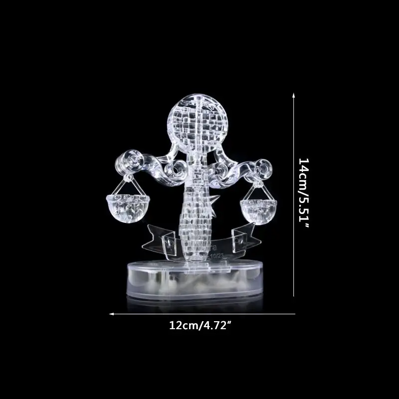 

3D Crystal Puzzle Libra Constellation Model With LED Flashing Light Jigsaw Assembly DIY Children Birthday Gift