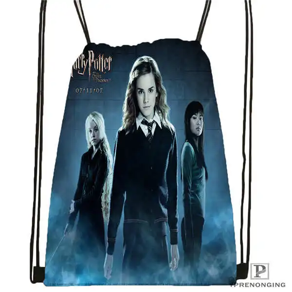 Изготовленный На Заказ harry_potter_artwork_ походная сумка на шнурке милый рюкзак для детей(черная спинка) 31x40 см#2018611-24 - Цвет: Drawstring Backpack