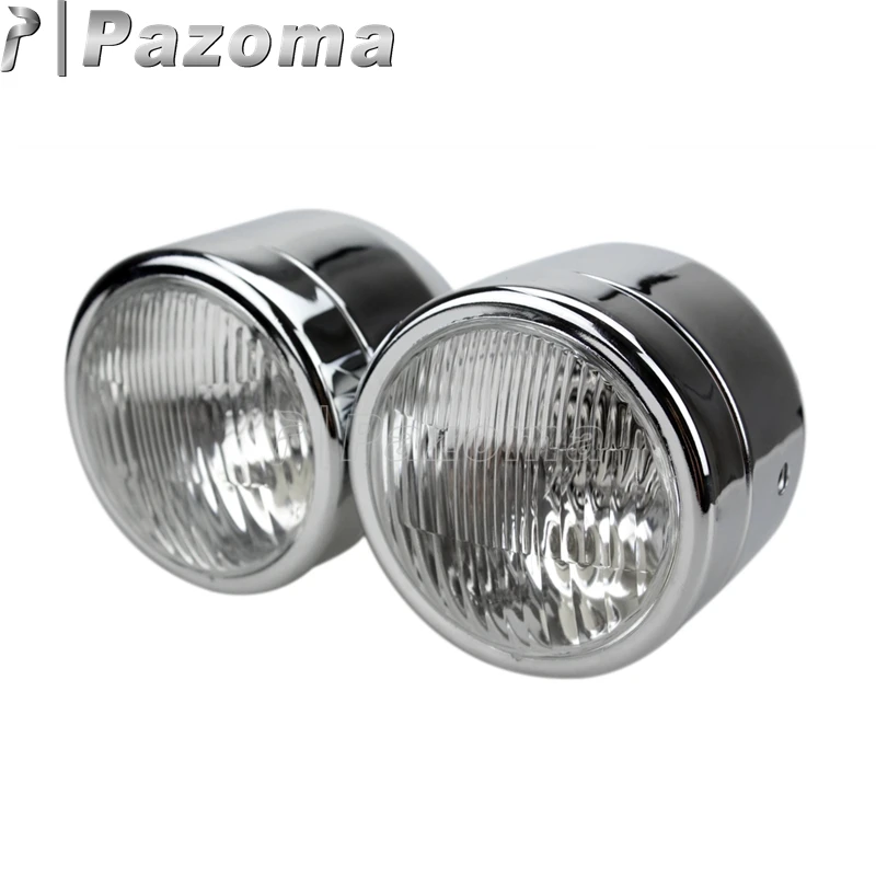 Хром уличные велосипеды двойной Головной фонарь H4 12 В для Suzuki DR RM 2SV650 GSF600 CB75 |