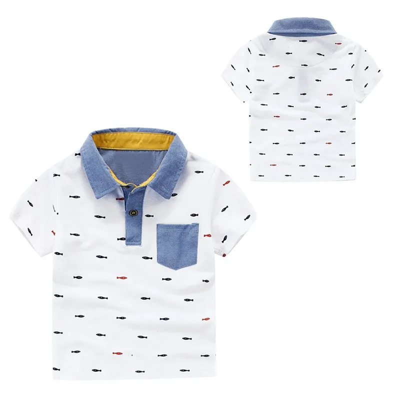 Летние детские повседневные футболки для мальчиков летние топы с отложным