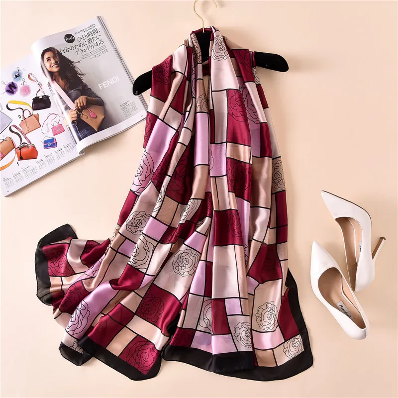 2018 роскошный брендовый женский шарф летние шелковые шарфы шали женские мягкие