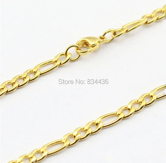Цепочка Мужская/женская из нержавеющей стали 3:1 10 шт. 3 мм 4 золотого цвета