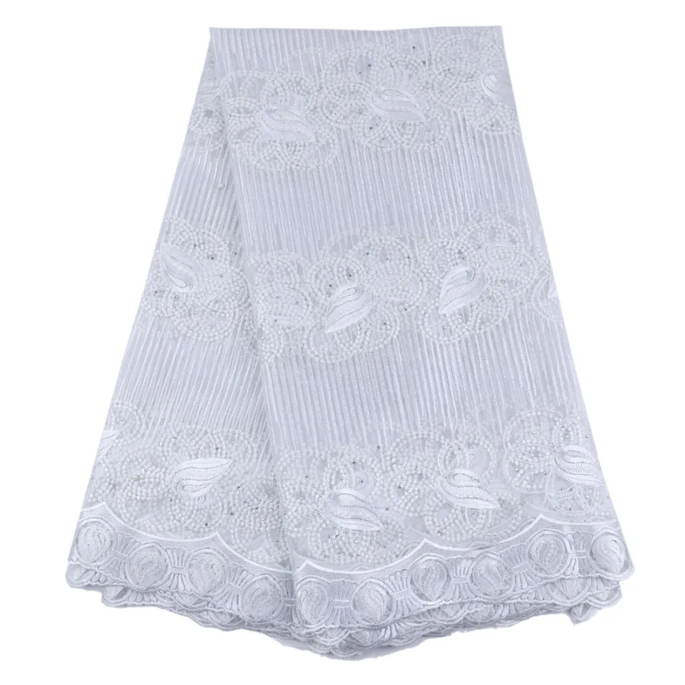 Высокое качество Африканская чистая кружевная ткань с камнями красивый гипюр