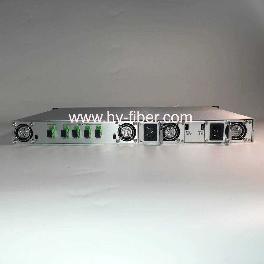 4 полосный CATV 1550nm оптический усилитель EDFA 18dBm SC/APC Двойной источник питания с