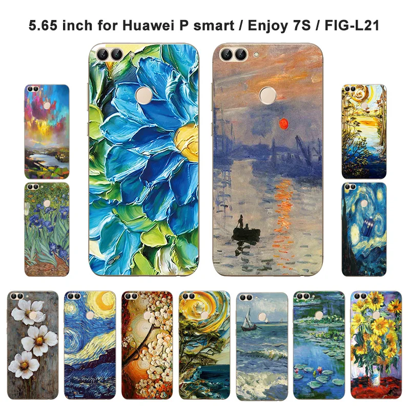Чехол для смартфона Huawei P раскрашенный маслом 5 65 дюйма мягкий силиконовый чехол