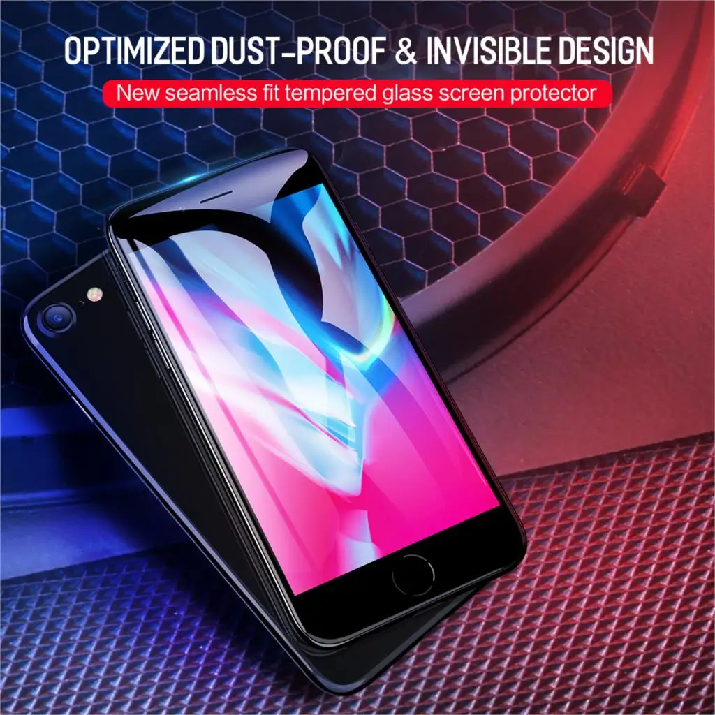 Рок-н-анти-синий светильник Экран протектор для iphone 8 7 6 6s Plus закаленное Стекло 9D экран загибающаяся Защитная Стекло для iphone 8Plus