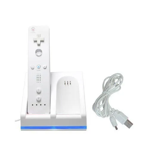 Белая док станция с зарядным устройством + 2 аккумуляторных блока для пульта