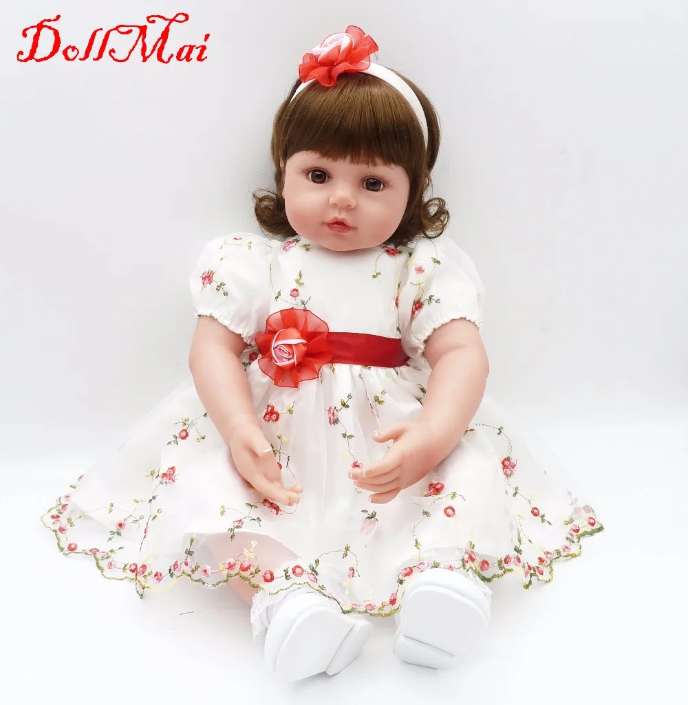 

Кукла реборн DollMai, силиконовая виниловая Детская кукла, 22 дюйма