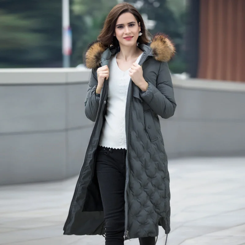 Парки для женщин зимняя куртка 2018 Брендовые куртки на утином пуху из