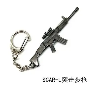 PUBG Косплей Костюм брелок Подвижный шлем рюкзак Pan сплав модель брелок llaveros 98K AWM Мини Подвеска llaveros игрушечный пистолет - Цвет: SCAR-L