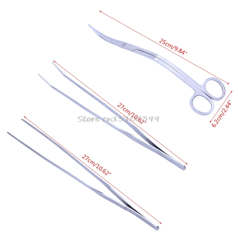 

3in1 Aquarium Aquatic Live Plants Maintenance Tweezers Scissors Leveler Tool Kit Drop Ship