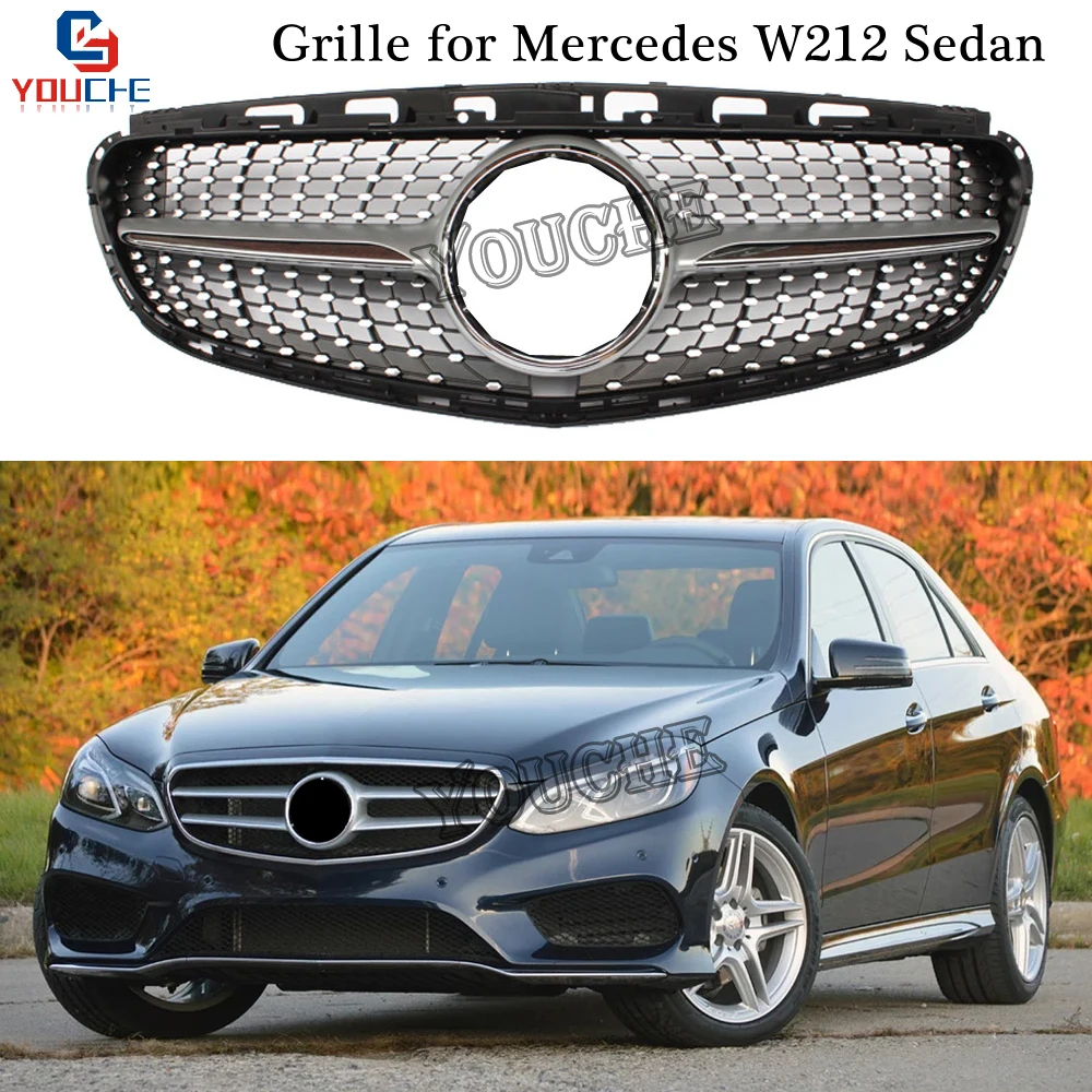 

W212 AMG GT решетка Алмазный гриль сетка для Mercedes E W212 4-дверный седан 2010 - 2016 E300 E350 передний бампер черный/искусственный