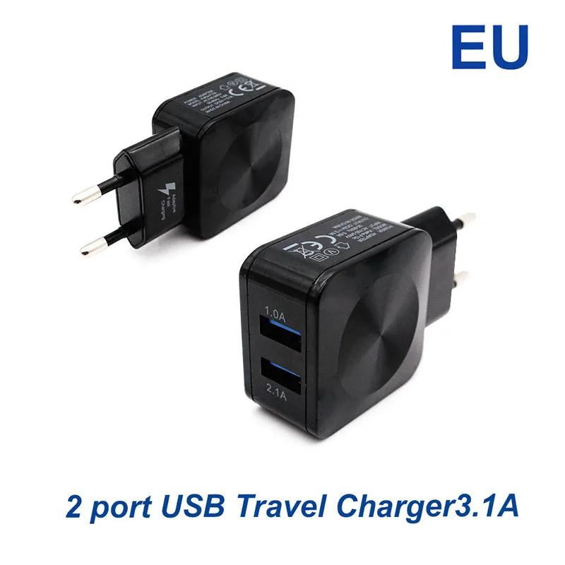 2 порта USB зарядное устройство 5 В 3.1A полностью ЕС/США вилка Стандартный мобильный
