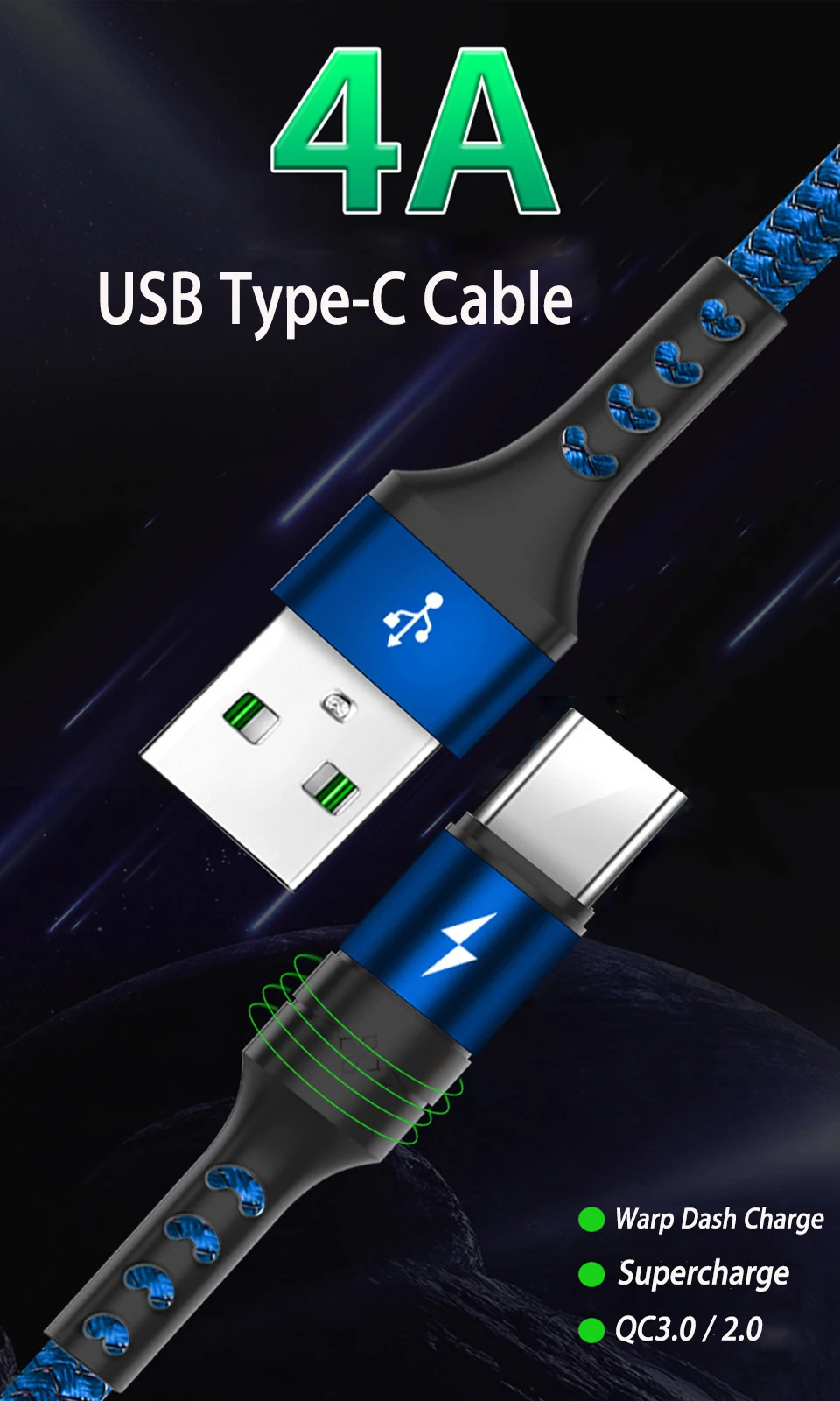 Обновленный кабель для быстрой зарядки Qc 3,0 Usb type C Chagring, кабель для зарядки телефона Oneplus 7 7T Pro 6
