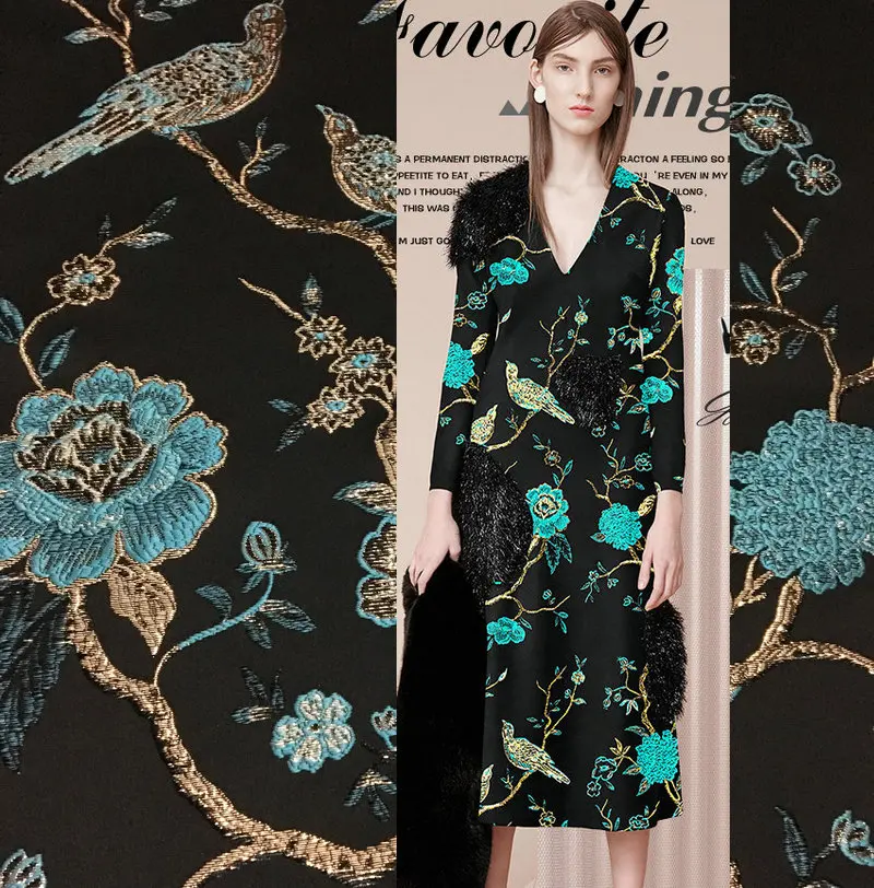 Металлическая парча жаккардовая ткань платье цвет красный Женское пальто tissu