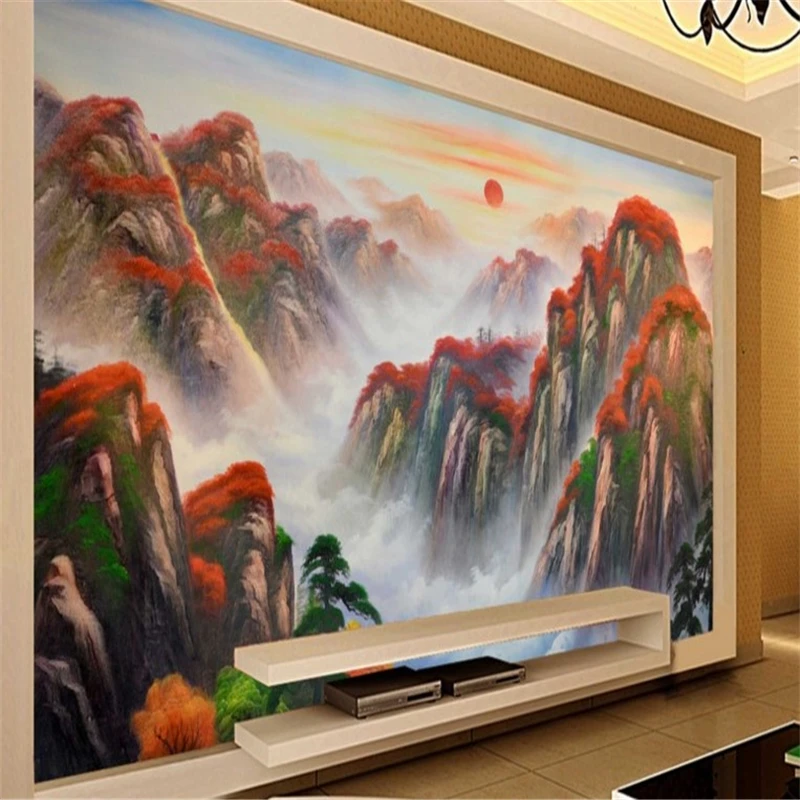 

Beibehang Крупногабаритные авторские фрески Jiangshan more Jiao Hongyatuo пейзажная живопись настенный фон