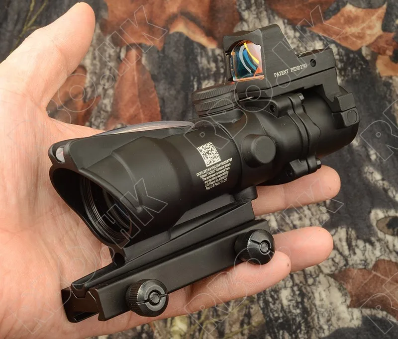 Тактический trijicon в стиле ACOG красные оптоволоконные оптики 4x32 Призма прицел и Красный точка зрения с креплением glock M6216