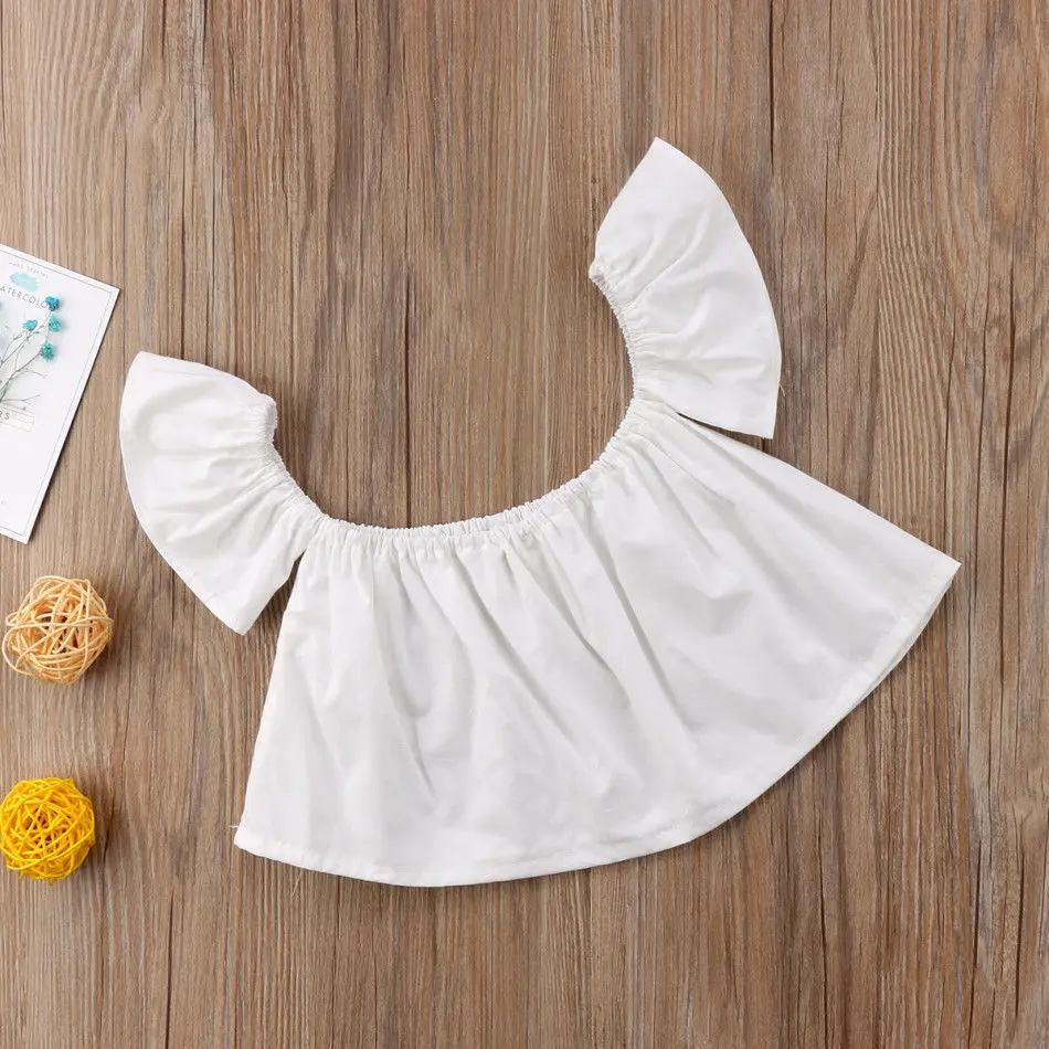 Новинка 2018 милый укороченный топ с оборками и открытыми плечами для
