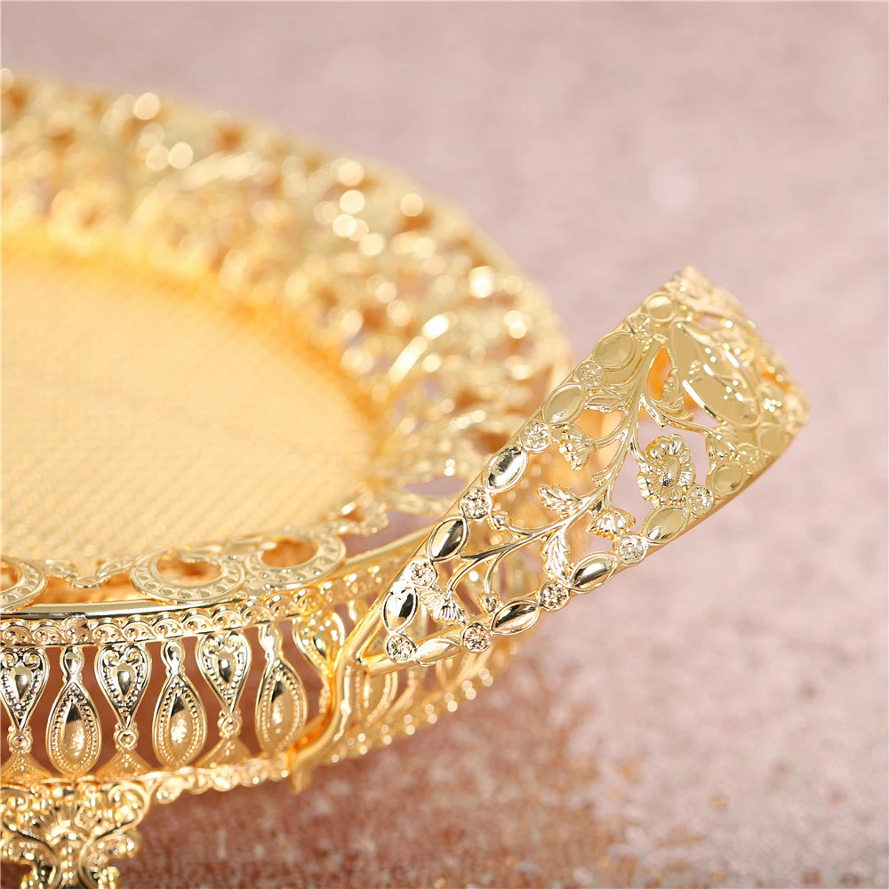 Золотая коробка для фруктов конфетная тарелка ретро металлический поддон