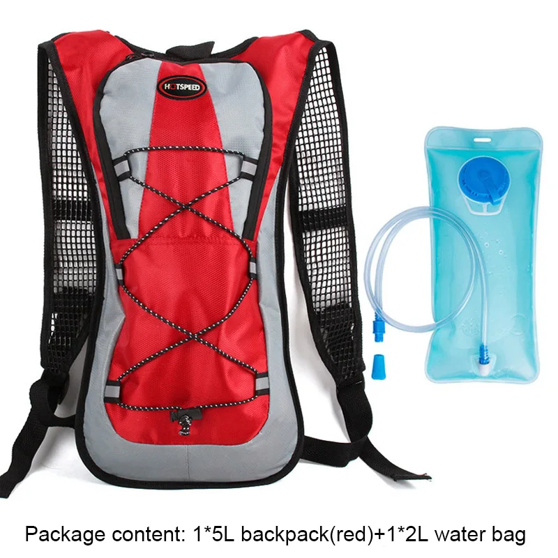 red with water bag 5L рюкзак для гидратации воды, Открытый Пешие прогулки гидратация мешок мочевого пузыря, путешествия Кемпинг Велоспорт Водонепроницаемый рюкзак водный гидратор - Цвет: red with water bag