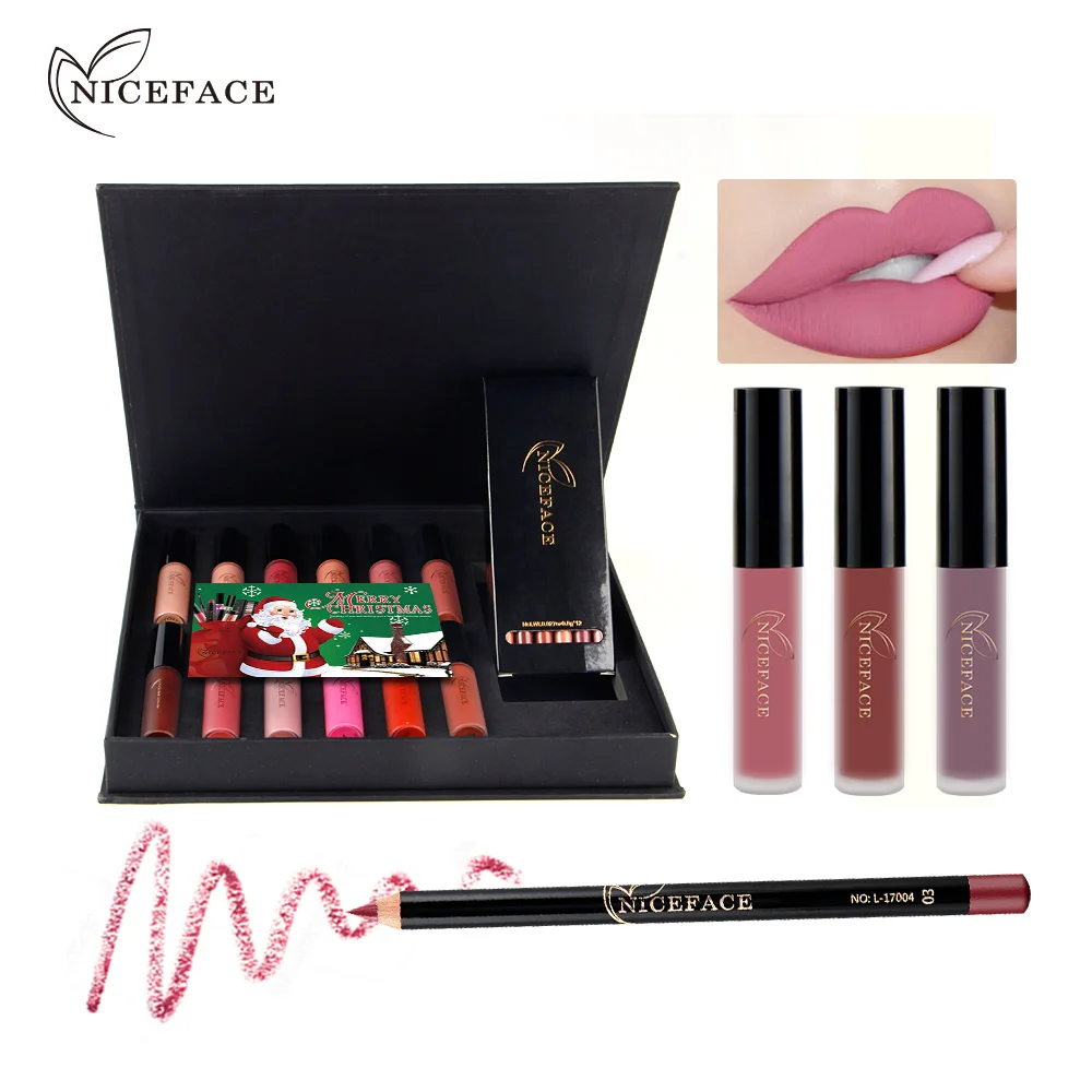Niceface 24 шт./компл. матовый стойкий блеск для губ цвета водонепроницаемый текстура