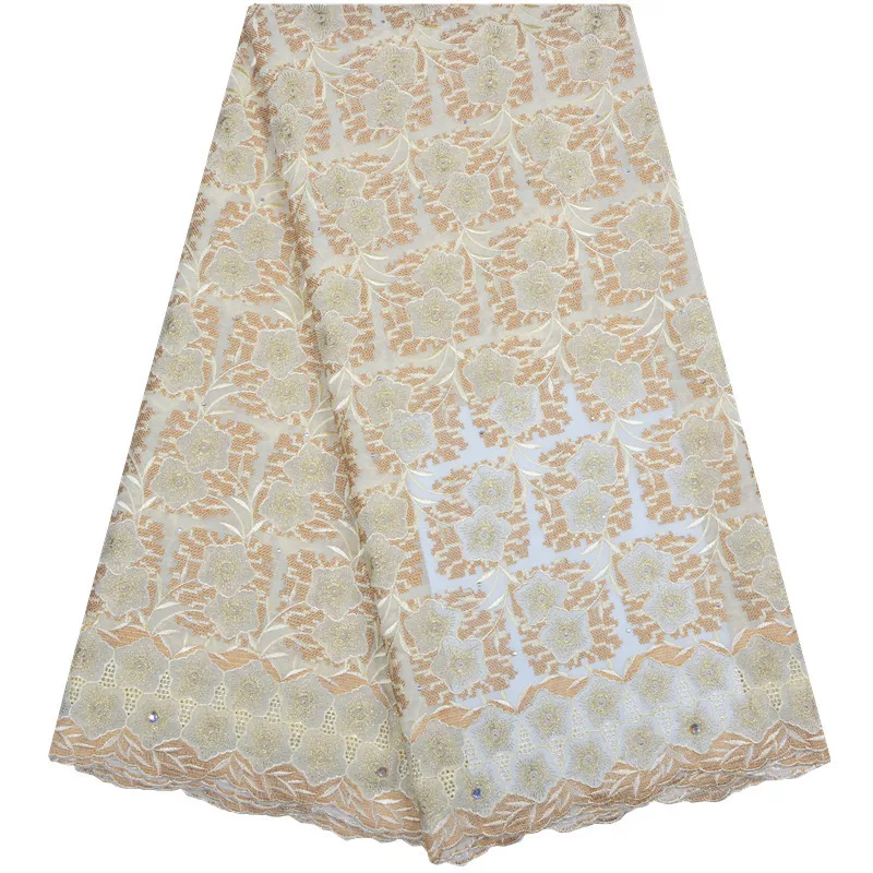 

African men's wear embroidery Swiss voile lace Polish cotton lace fabric High quality Wise choice 5 yards Y1216