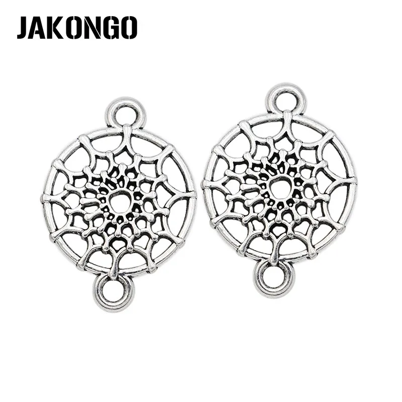JAKONGO Античная Посеребренная 1 соединители Ловец снов для изготовления ювелирных