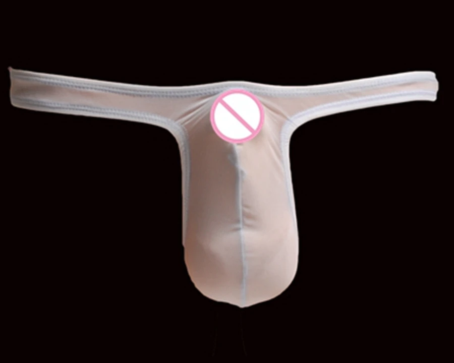 Men 's ice silk thongs sexy men' s underwear translucent gay jockstrap string homme |