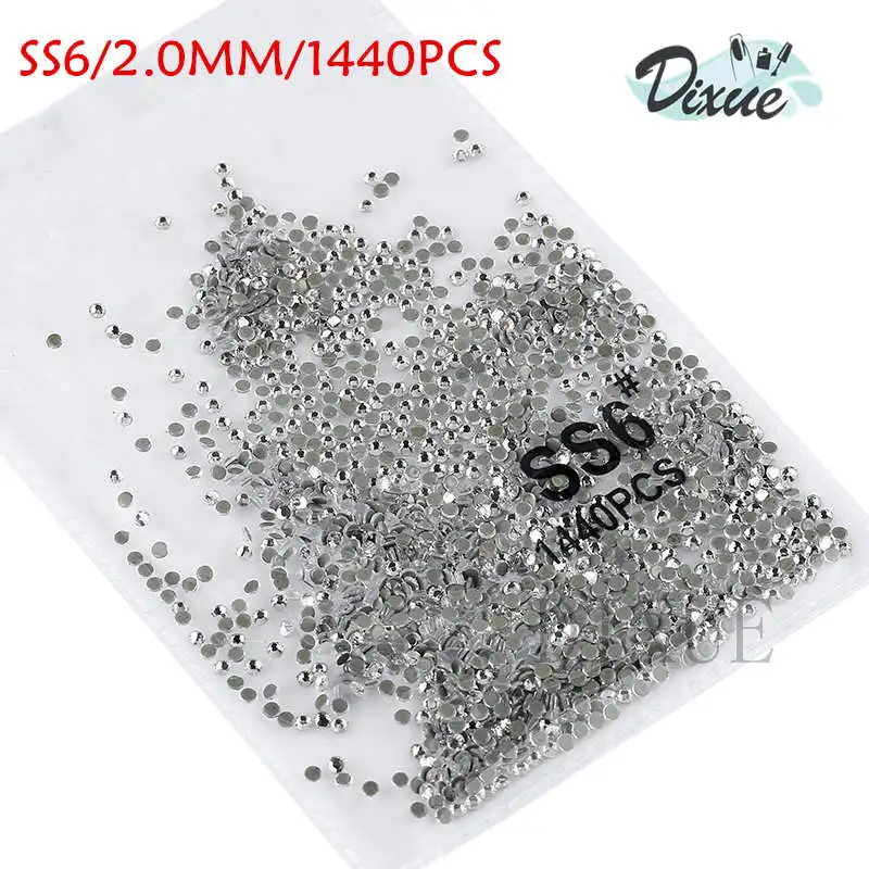 SS3-ss8, 1440 шт, прозрачные Стразы AB gold flack, 3D, без горячей фиксации, плоские с оборота, для украшения ногтей, плоские с оборота Стразы для одежды 073