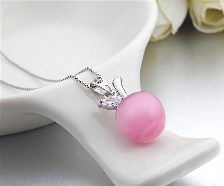 Ювелирные изделия из опала в форме яблока 100% Гарантированная Подвеска серебра 925