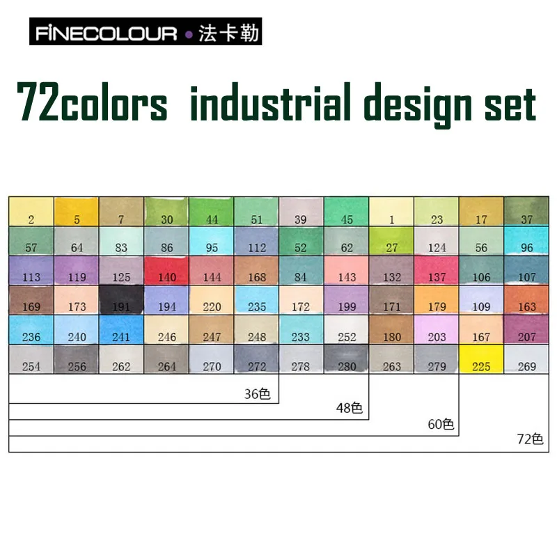 Finecolour EF101 Граффити Маркер рисунок ручки finecolor 160/72/60/48/32 компл. двойной алкоголь эскиз маркеры картина подкладке Manga - Цвет: 72 Industrial EF101