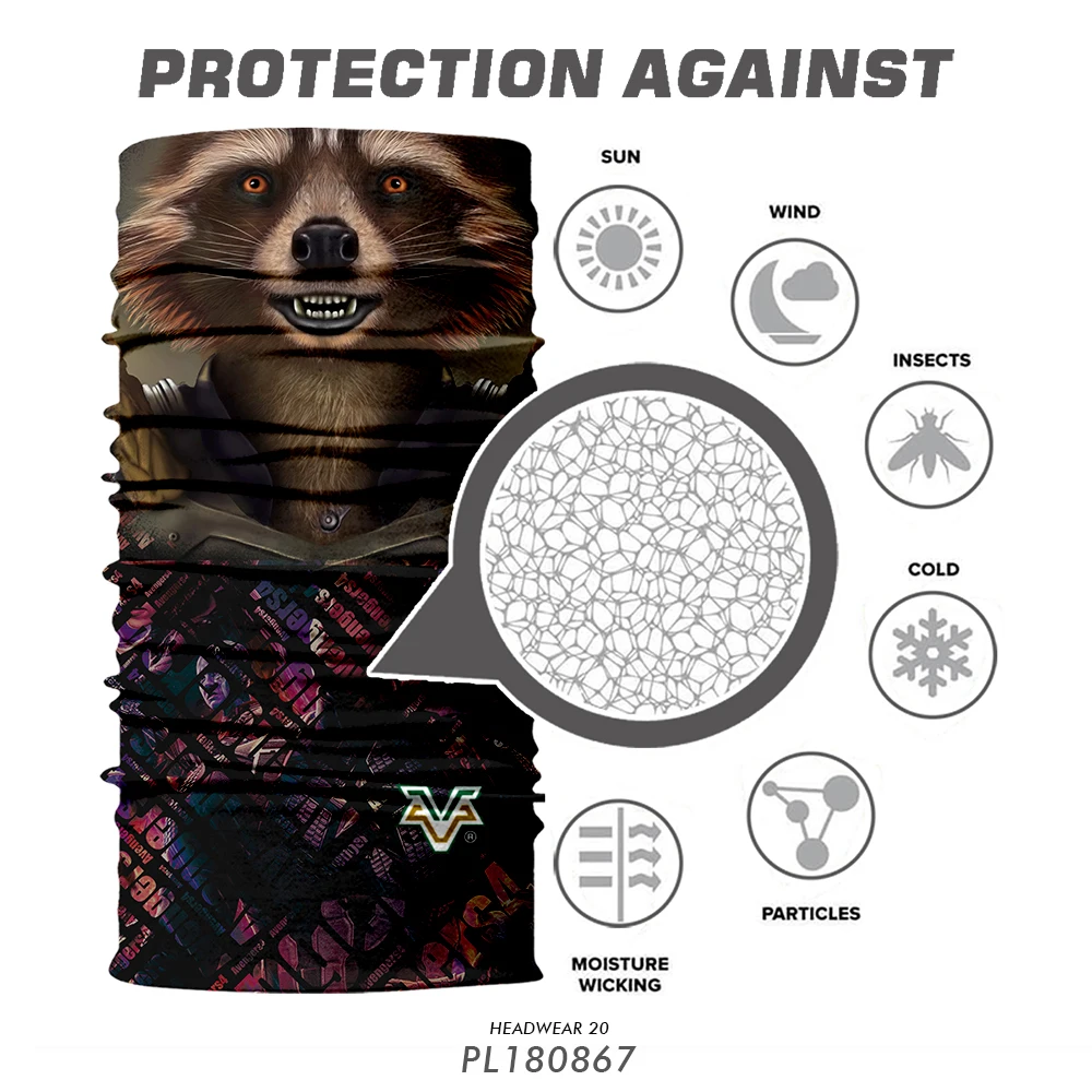 50pcs/lot Motorcycle Face Mask The Avengers 4 Cycling Seamless Bandana Biker UV Headband Thanos Marvel Neck Buffs Hiking Scarves