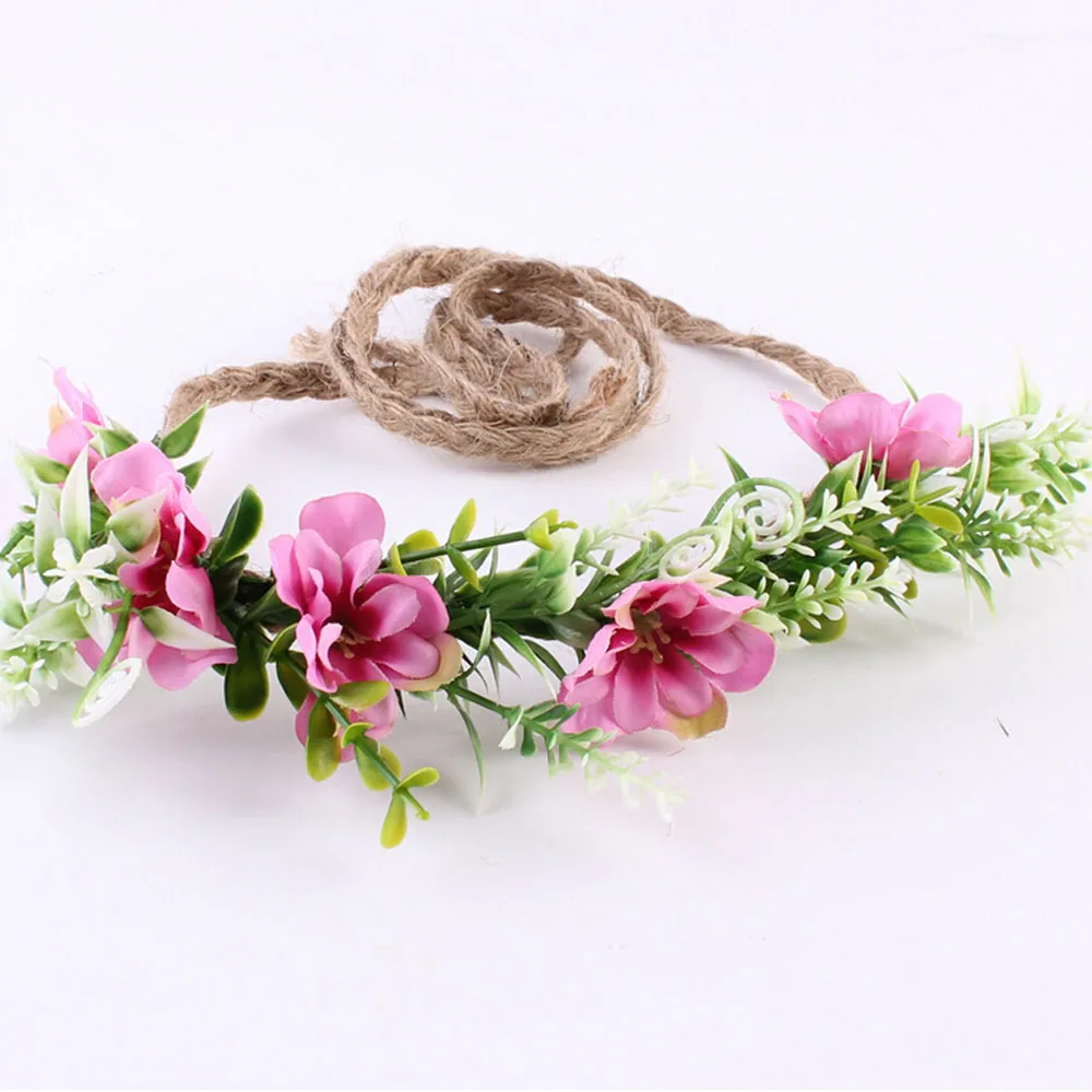 Новинка Boho женские цветочные повязки на голову свадебный веночек Свадебные ремешки для волос Аксессуары Цветочные короны пляжные вечерние гирлянды головной убор