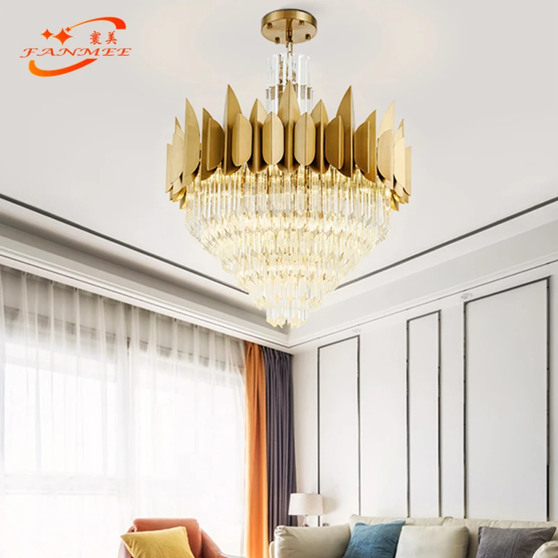 

Modern Glass Crystal Chandelier Lighting Restaurant Chandeliers Light Luxury Suspension Hanging Lamp Living Dining Room Lighting