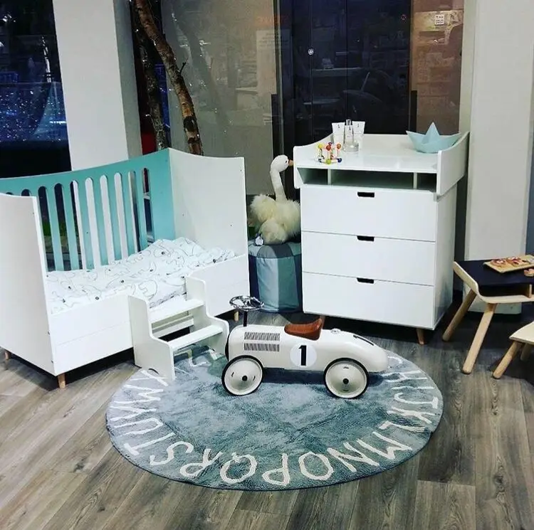 Скандинавский декоративный игровой коврик для детской комнаты круглый ковер