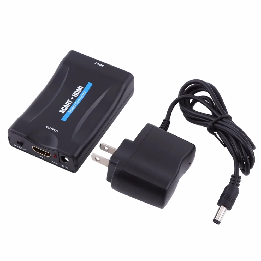 1080 P scart конвертер HDMI аудио-видео высококлассные адаптер преобразователь сигнала с зарядки адаптер для sky box DVD stb