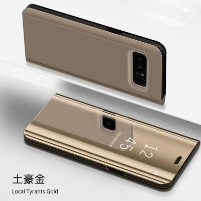 Gold Умный кожаный чехол с экраном просмотра для samsung Galaxy S6 edge plus, зеркальный флип-чехол с подставкой для samsung S6edge Plus S 6 edge, роскошный чехол AAA - Цвет: Gold