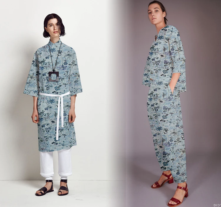 

New wide inkjet crepe de chine silk fabric 14mm skirt shirt T-shirt printing silk fabric wholesale silk cloth 138cm