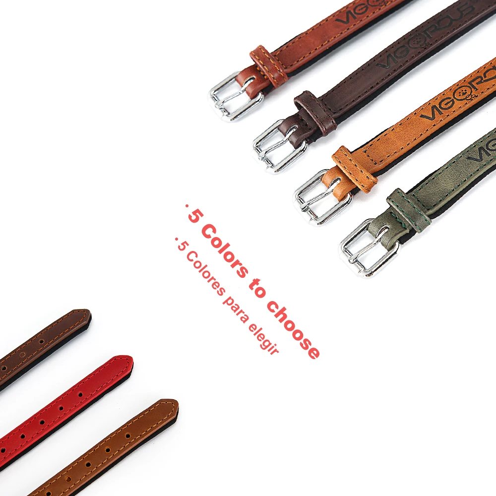 Из искусственной кожи ошейник Регулируемый для маленьких средних и больших