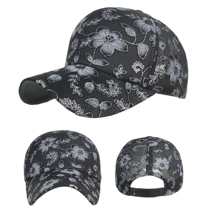 F & U Новый Для женщин шляпа Кепки Кружева цветочные Регулируемый Casquet женский