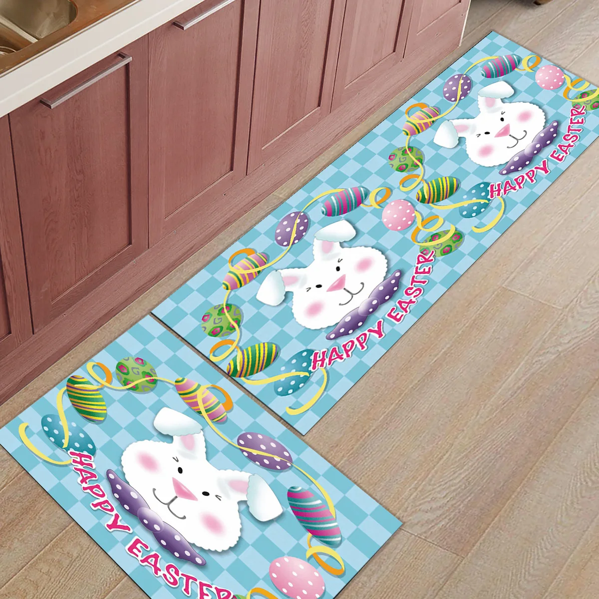 2 шт./компл. Счастливой Пасхи милые кролики коврик вход передняя дверь ковры