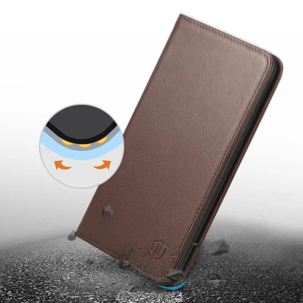 Бумажник SHIELDON чехол для iPhone 7 Plus/8 Plus с 【натуральной кожей отделением карты Kickstand