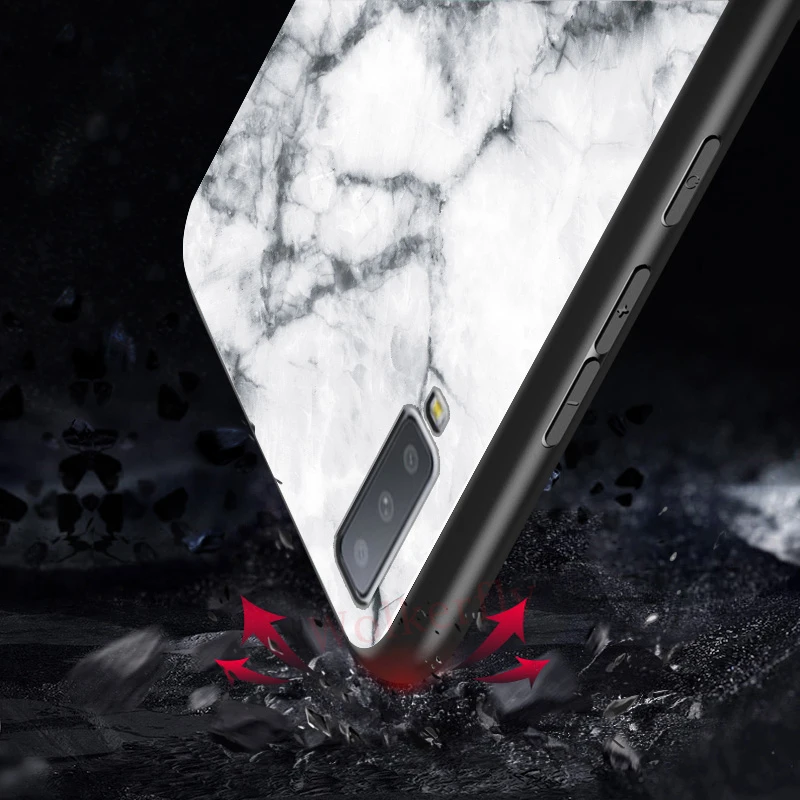Стекло чехол для samsung Galaxy A50 A70 A60 A40 A30 A20 A10 J3 J4 J5 J6 плюс J7 Prime J8 A9 A8 A6 A7 m10 m20 мраморный чехол